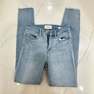 Frame denim high rise skinny jeans